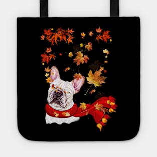 Maple Leaf French Bulldog Fall Hello Autumn Gift Tote