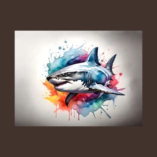 shark face Watercolor T-Shirt