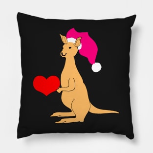 Cute Valentines Kangaroo with red heart Australian animal lover Pillow