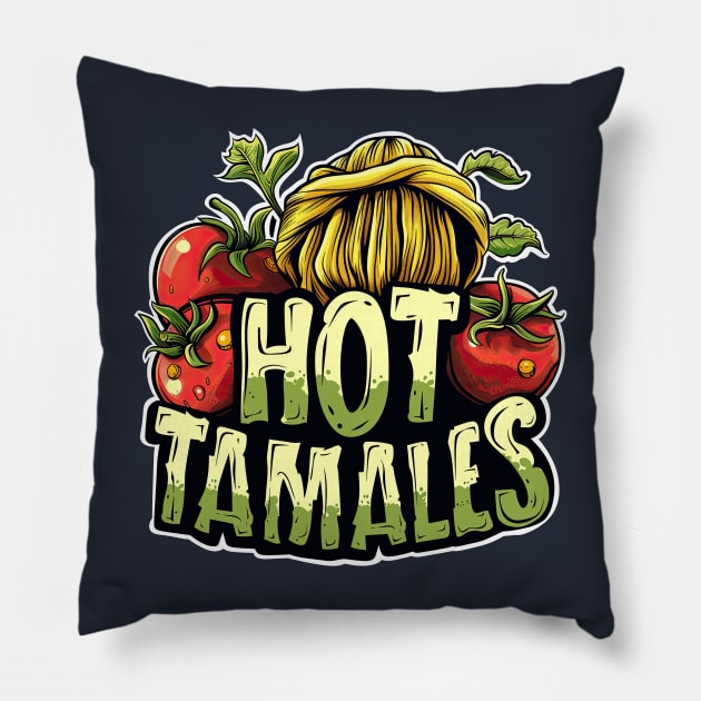 Mexican food hot tamales Pillow by emhaz