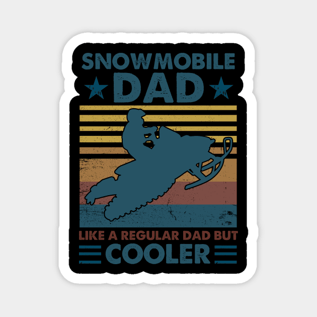 Vintage Snowmobile Dad Like A Regular Dad Magnet by Rumsa