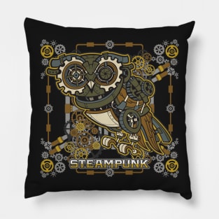 Steampunk Mechanical Owl Pillow