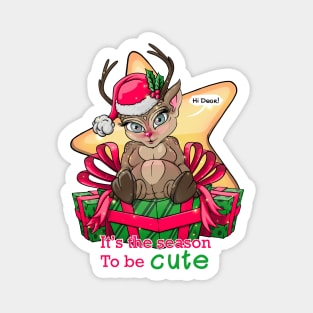 Christmas deer with gifts, it’s the season to be cute Magnet