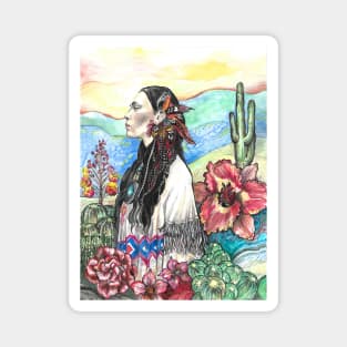 Desert Rose - Native American Woman Magnet