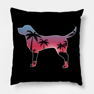 Labrador Beautiful Sunset Beach Palm Tree Pillow