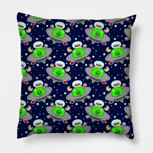 UFO Pug Pattern Pillow