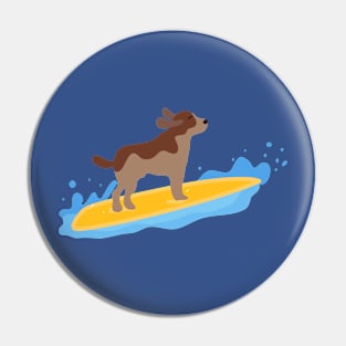 Dog surfing Pin