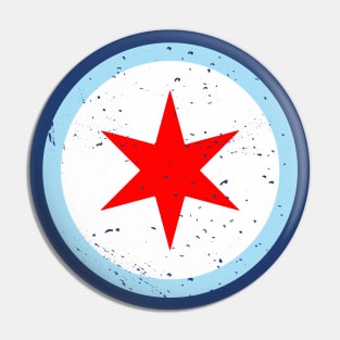 Retro Chicago Illinois City Flag // Vintage Chicago Grunge Emblem Pin