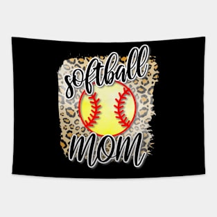 Softball Mom, Leopard Print Gift for Softball Moms Tapestry