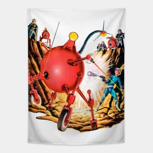 Vintage Robots The Ultimate Weapon Imaginative Tales Retro Comics Old Sci Fi Astronaut 1957 Tapestry