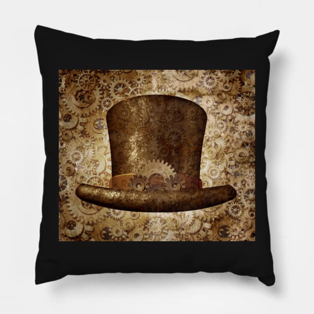 Steam Punk Top Hat Pillow by lightidea