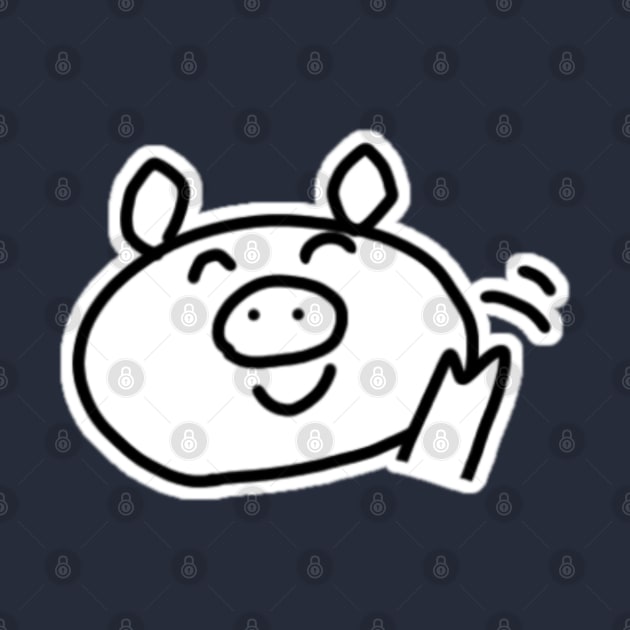 Waving Boo the kawaii pig. by anothercoffee