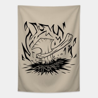 Barbarian Class - Black Design Tapestry