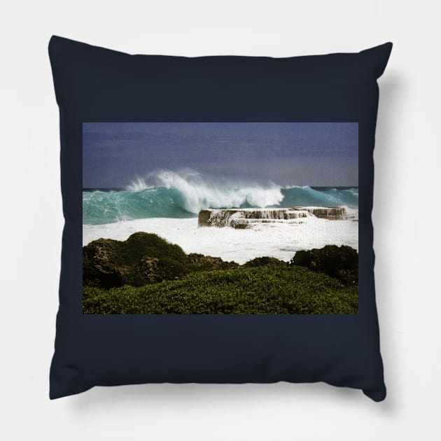 Nuku'alofa blowholes, Kingdom of Tonga Pillow by poupoune