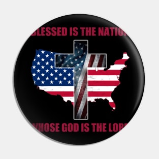 Blessed Is The Nation Whose God Is The Lord Costume Gift Pin