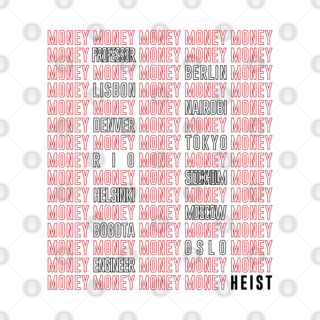 Money Heist Names Money Heist Tapestry TeePublic