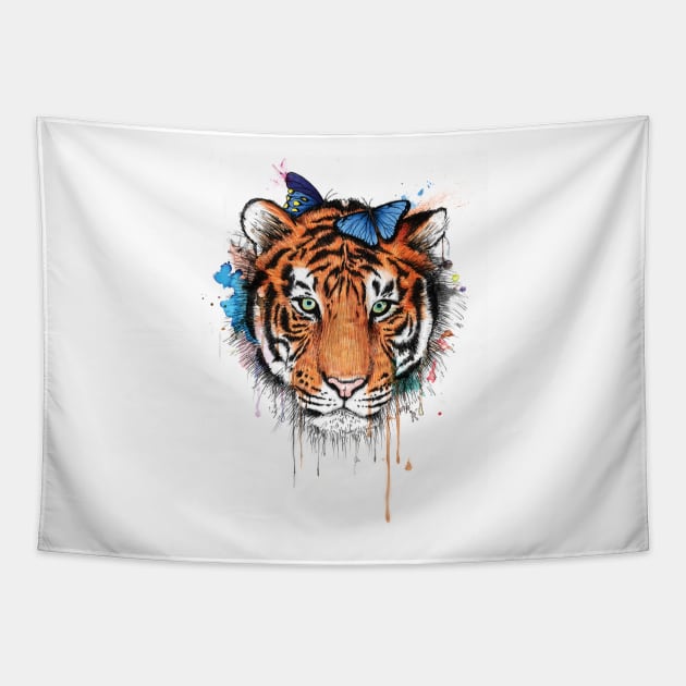 Tiger & Butterfly Tapestry by EduardoLimon