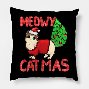 Funny Meowy Catmas Pillow