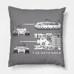 T28 DEFENDER TANK BLUEPRINT Pillow