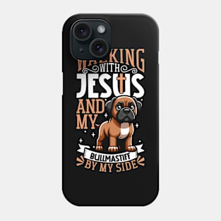 Jesus and dog - Bullmastiff Phone Case