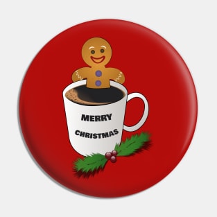 gingerbread man taking a warm coffee bath Pin