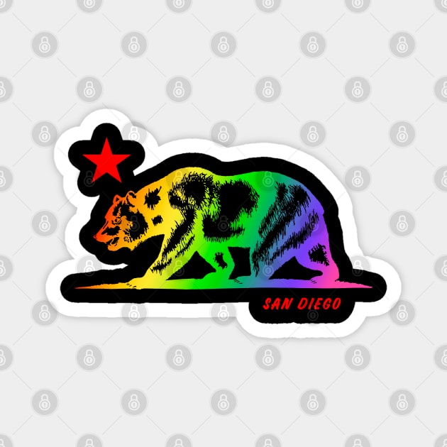 San Diego California Republic Bear Magnet by graphicbombdesigns