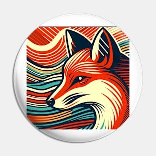 Abstract fox Pin