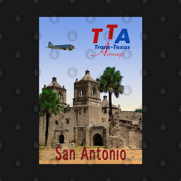 San Antonio in Texas - Vintage Travel Poster by Culturio