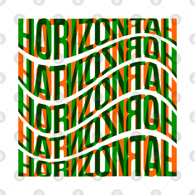 Horizontal Waves Typography (Green Orange) by John Uttley