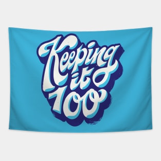 Keeping It 100 // Retro Graffiti Word Art Tapestry