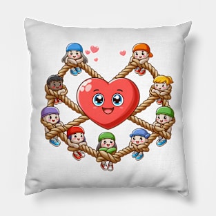 Valentine's Cartoon Delights T-Shirt Pillow