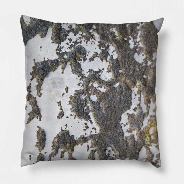 Grey tones on a scratch eroding surface. Pillow by textural