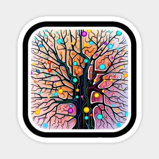 Abstract Neural Network Tree with Vibrant Synapses Magnet