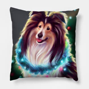 Cute Sheltie Drawing Pillow