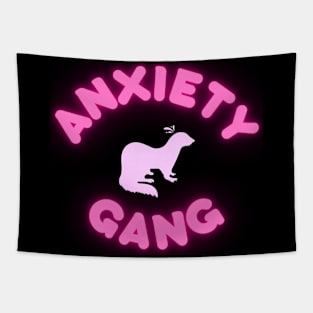 Anxiety Gang Pink Ferret Tapestry