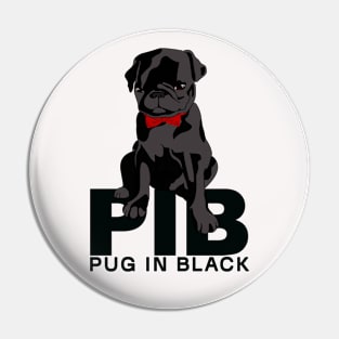 Pug in Black: Agent PIB Parody Pin