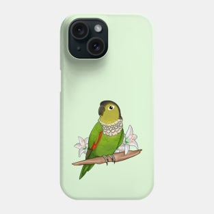 Cute Black Capped Conure with Lillies Phone Case