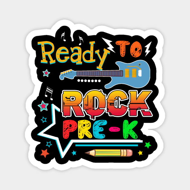 Ready To Rocok Pre-k Back To School T shirt Magnet by Elliottda