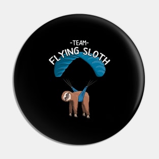 Team Flying Sloth Skydiving Paraglider Pin