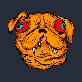 Crazy pug dog cartoon illustration T-Shirt