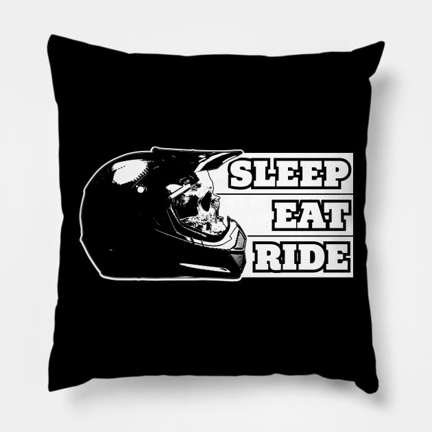 Sleep Eat Ride Pillow by futiledesigncompany