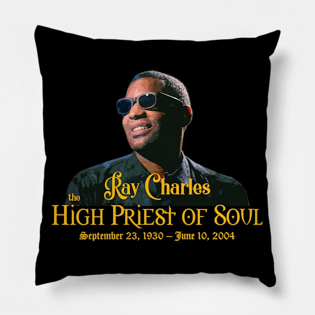 Ray Charles the High Priest of Soul Pillow by woodsman