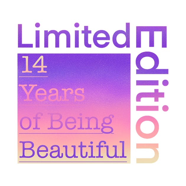 14 Year Old Gift Gradient Limited Edition 14th Retro Birthday by Designora