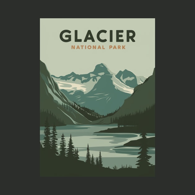 Glacier National Park Retro Vintage by Perspektiva