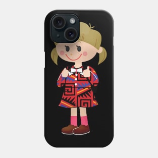 School Girl in Cute Colorful Dress Phone Case