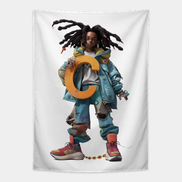 Street Gang Letter C Tapestry by JunkyDotCom