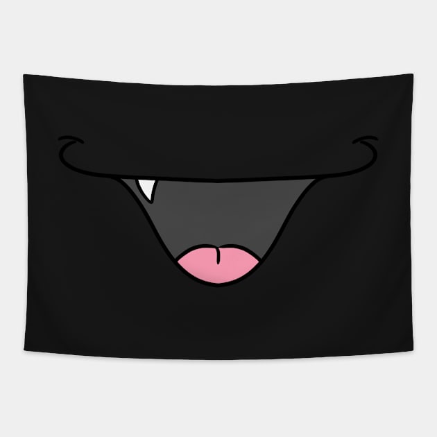 Anime Cat Mouth - Face Mask Tapestry by PorinArt