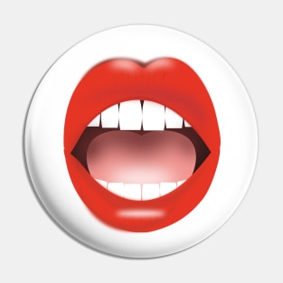 surprise mouth with red lips Pin