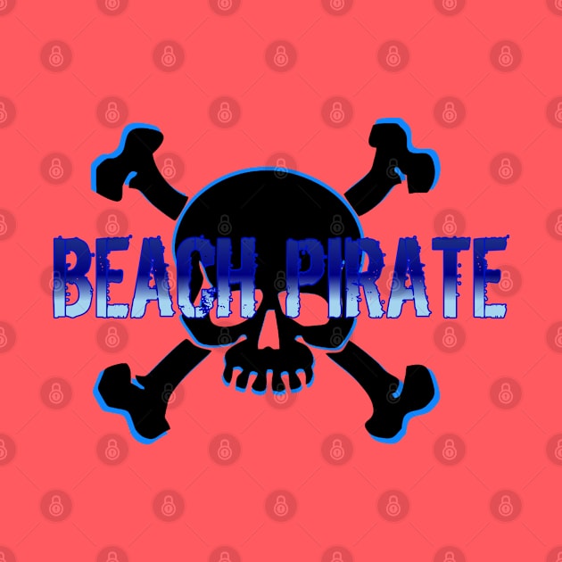 Beach pirate metal detecting by Coreoceanart