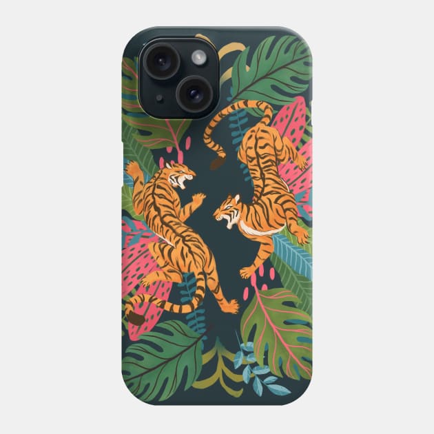 Jungle Cats - Roaring Tigers Phone Case by Serena Archetti